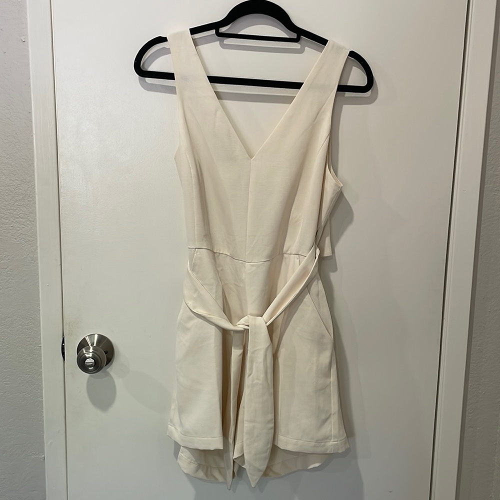 Beige v-neck romper